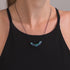 Gris | .925 argent sterling bronze à canon | Collier fermoir infini verre sirène